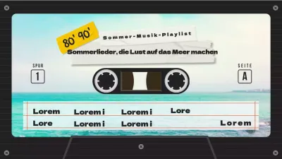 Sommer Song Wiedergabeliste Thumbnail mit Retro-Kassette Konzept
