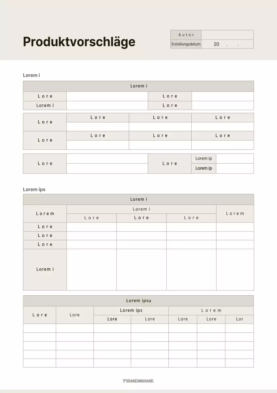 Ein einfacher Produktvorschlag in Weiß und Beige