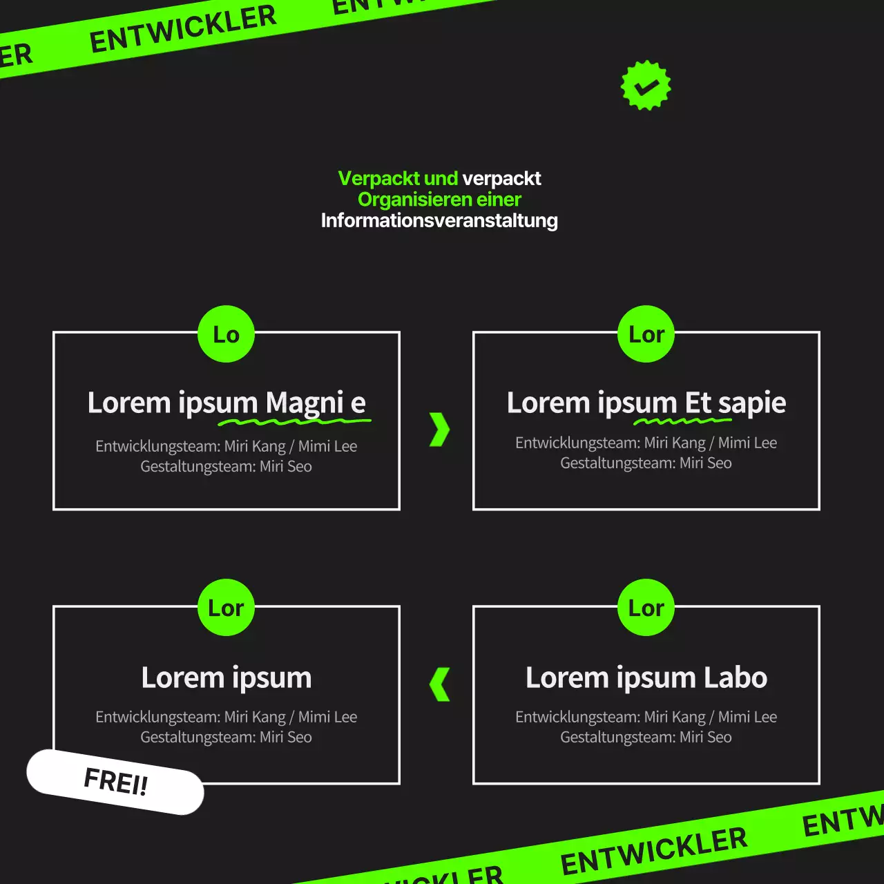 Online-Stellenausschreibungen in Schwarz und fluoreszierenden Farben