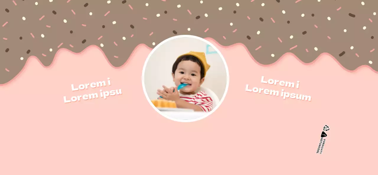 Cute rosa und weißen Dessert Illustration Konzept für einen Kindergeburtstag Feier