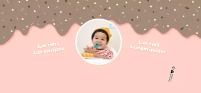 Cute rosa und weißen Dessert Illustration Konzept für einen Kindergeburtstag Feier