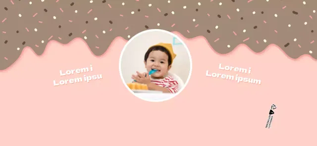 Cute rosa und weißen Dessert Illustration Konzept für einen Kindergeburtstag Feier