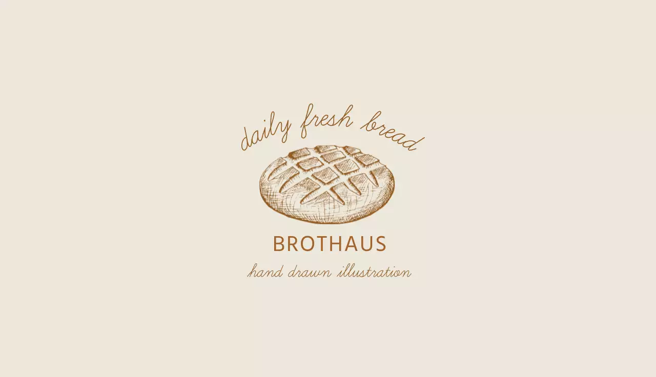 braun illustration vintage lebensmittel brot bäckerei