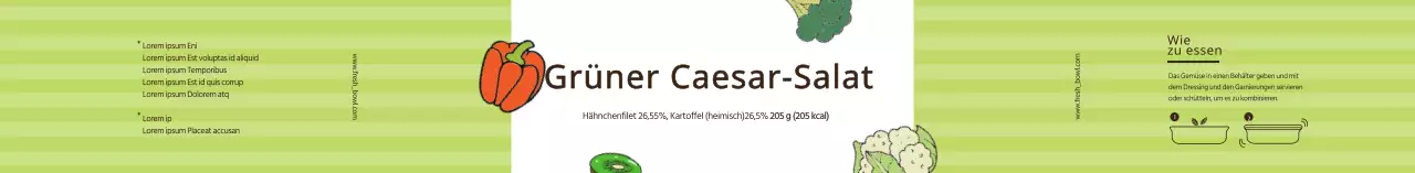 Grün illustrierte Greenscissors Salatetikett