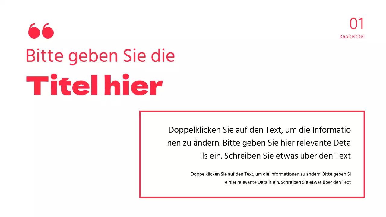 Diskussionsdarstellung der Texthervorhebung und des Fotolayouts in Rot