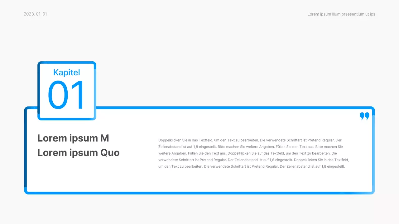 Geschäftsbericht mit einem modernen Farbverlauf in Weiß und Blau