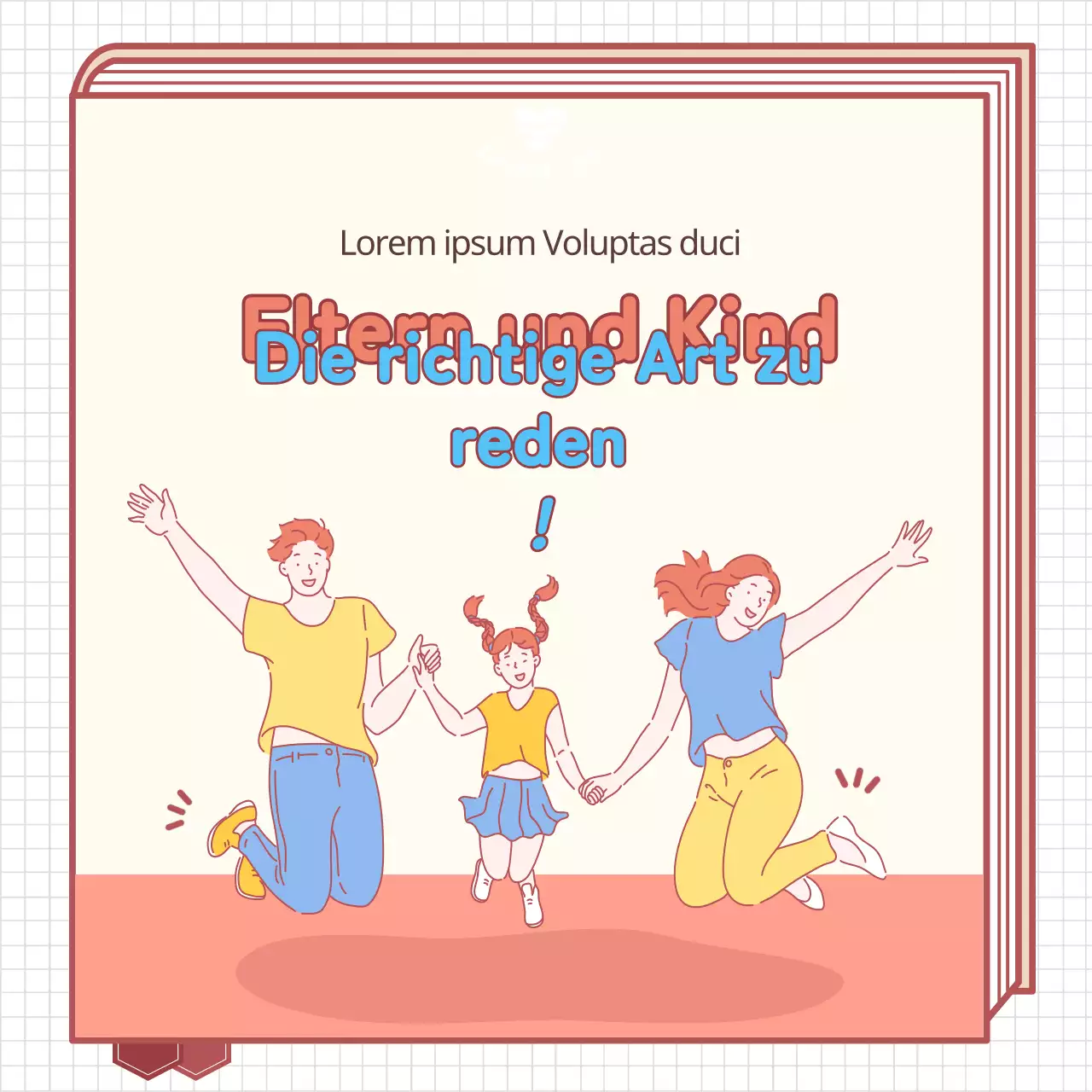 Illustrierte FamilienbroschüreKonzeptioneller Eltern-Kind-Dialog