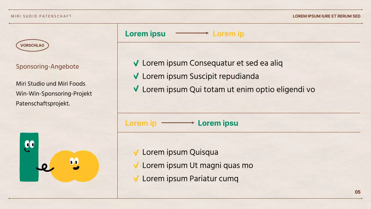 Der Vorschlag von Web-Talent Hyun Chan mit einem Papierhintergrund und bunten geometrischen Formen