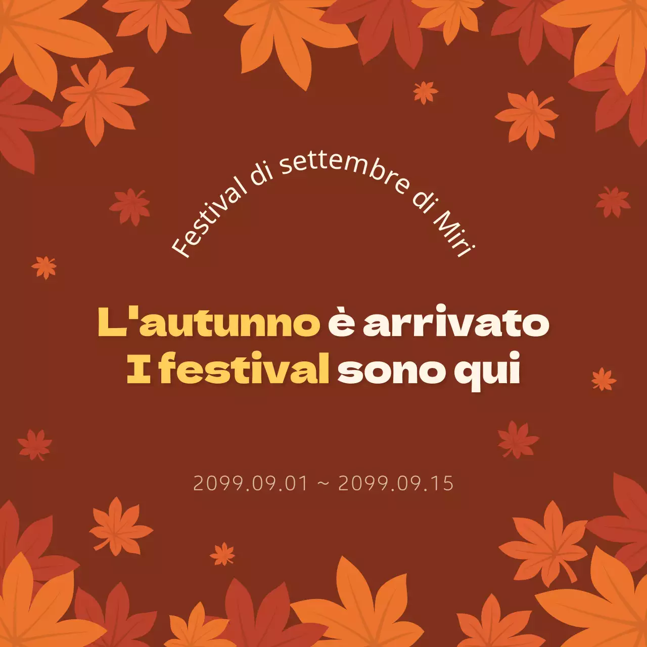 Promuovere un festival autunnale di tendenza con uno sfondo marrone