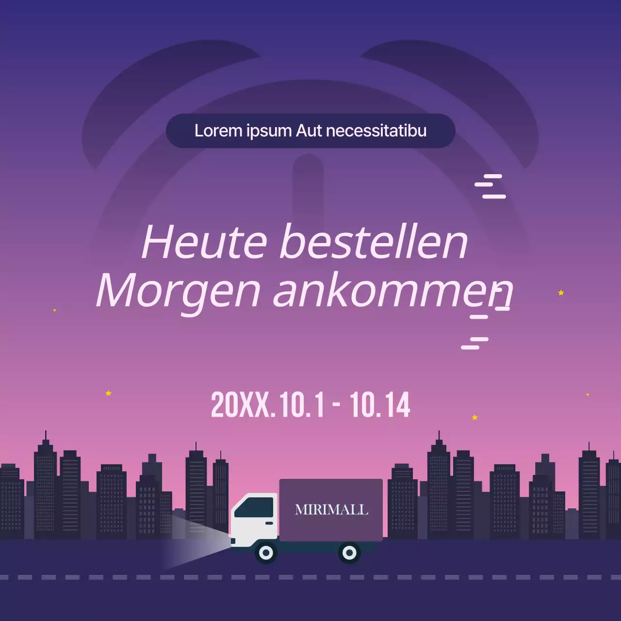 Einfache Versandanweisungen in lila hervorheben