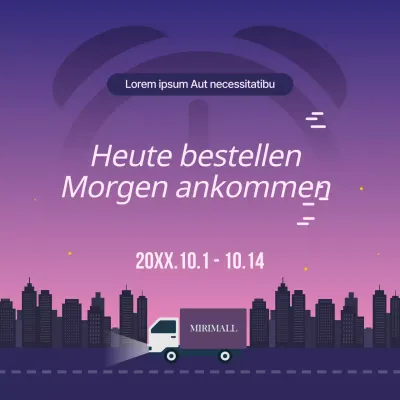 Einfache Versandanweisungen in lila hervorheben