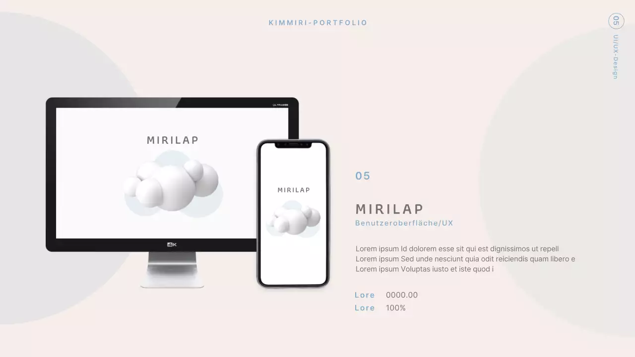 Moderne Designermappe in Beige und Hellblau