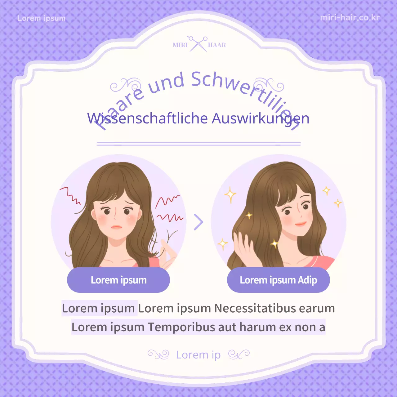 Einführung des lila Illustrationskonzepts von tan'o und Irisinformationen