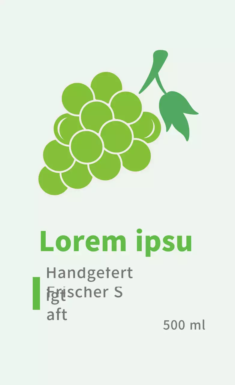 Niedliche Lebensmitteletiketten mit Chartreuse-Illustrationen