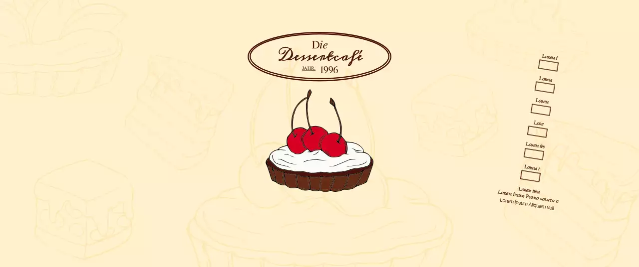 Werbung und Information für Cafés mit einem gefühlvollen Logo in Rotbraun und Hellgelb