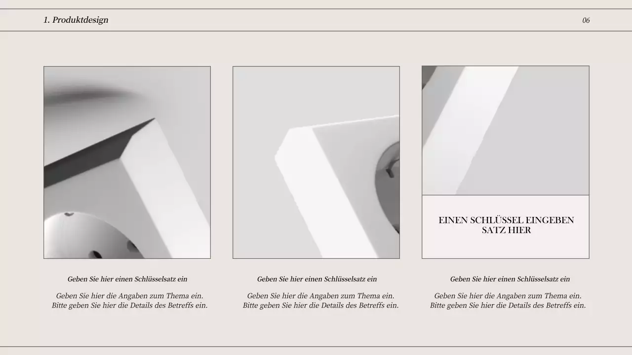 Klarlinige Konzeptmappe in Off-White und Schwarz