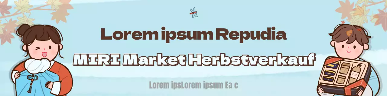 Rabatt auf eine animierte Herbst-Illustration Konzept in orange und hellblau