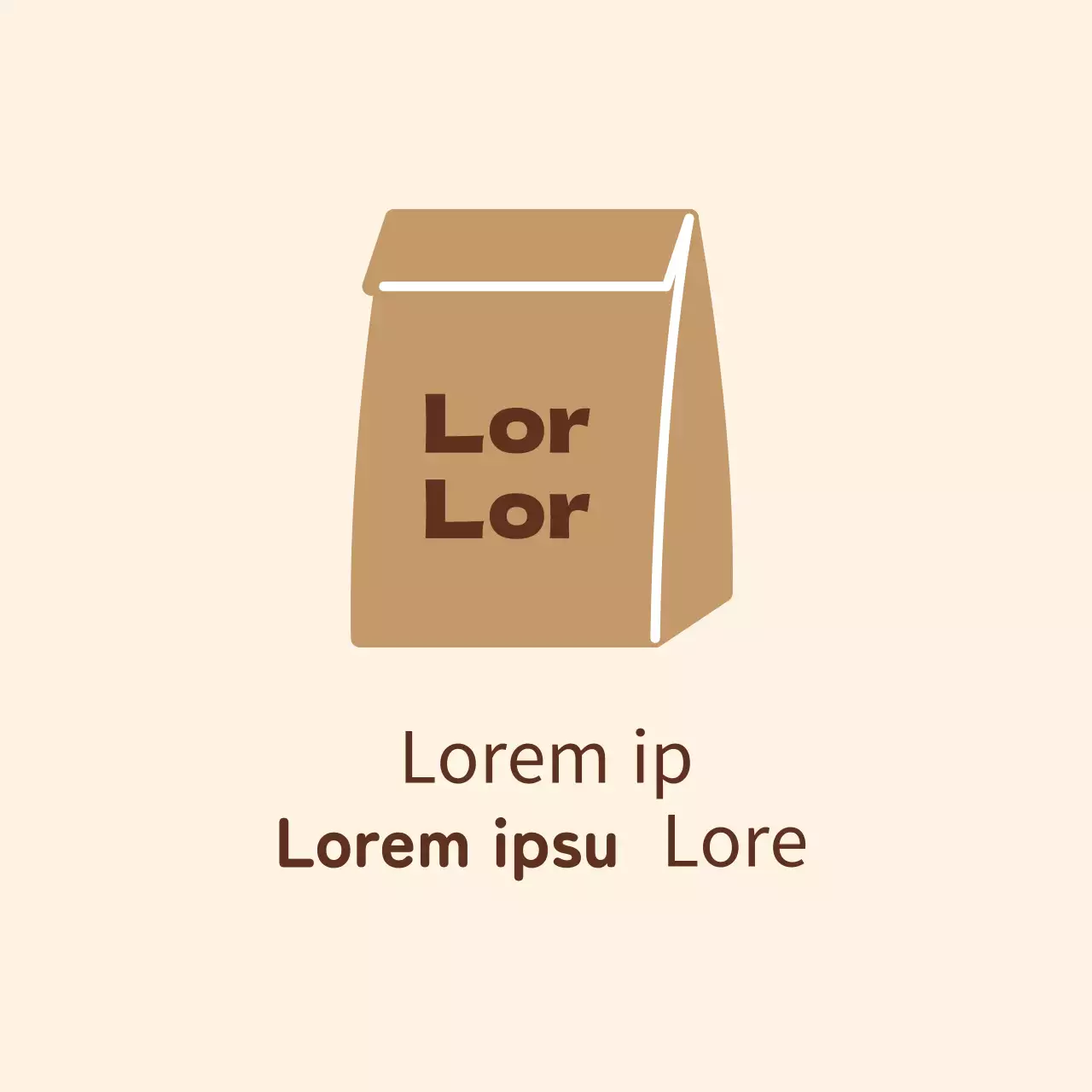 Braune elfenbeinfarbene illustrierte Ladenverpackungsetiketten