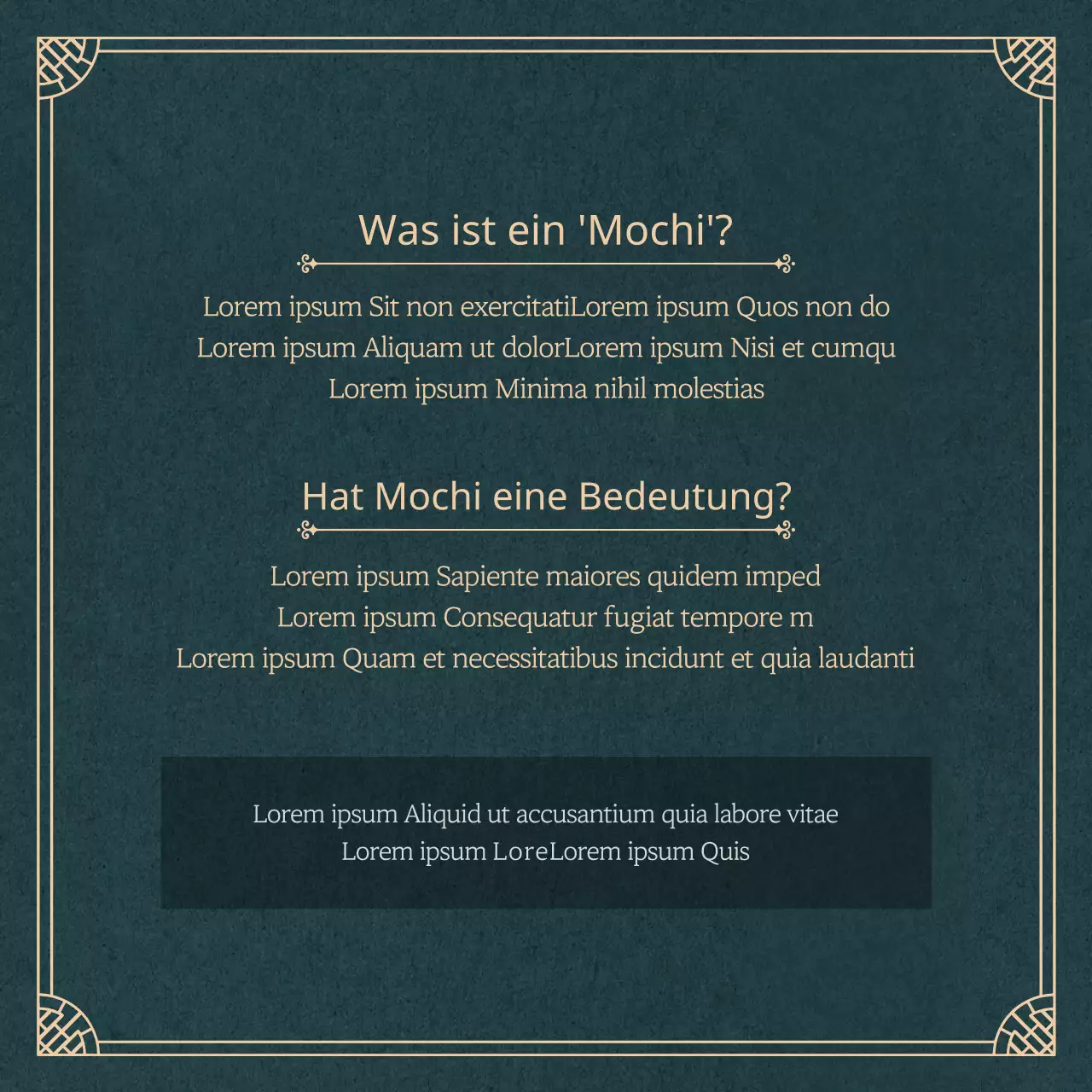 Dunkelgrüner Reiskuchen Bedeutung cardNews design