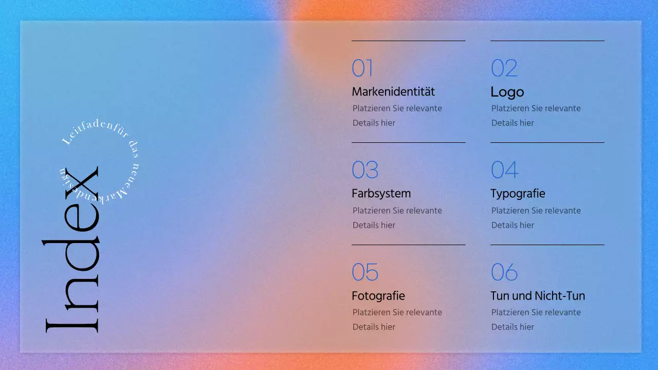 Eine klare Präsentation des Markenführers in Rot und Blau
