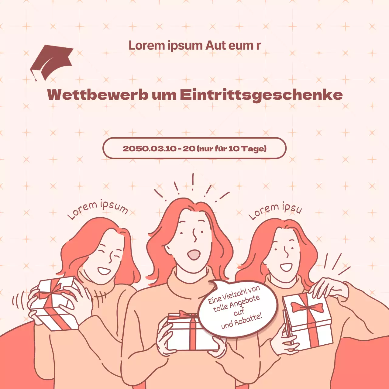 Zurück zu Schule Geschenk Veranstaltung mit rosa Mädchen Geschenk Illustration