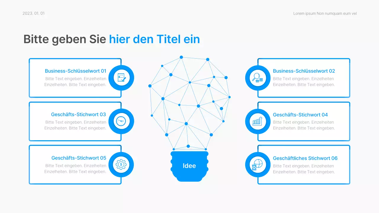 Geschäftsbericht mit einem modernen Farbverlauf in Weiß und Blau
