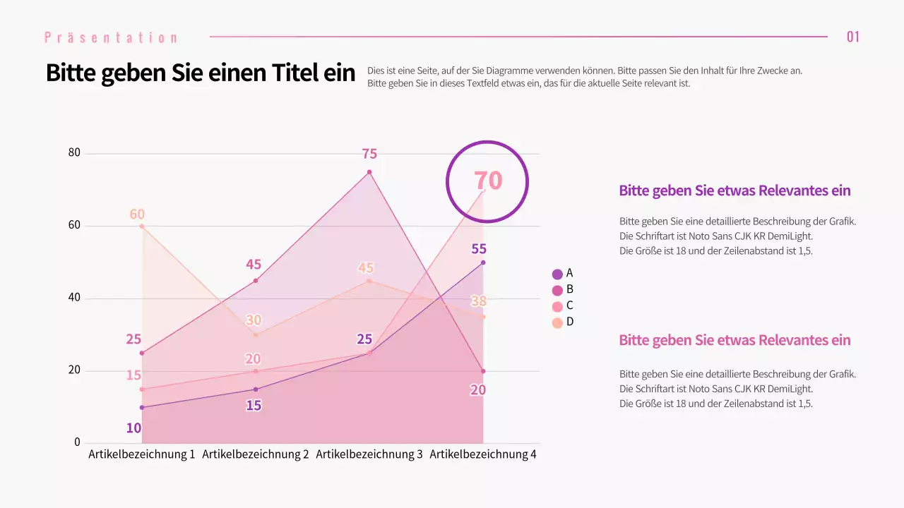 Präsentation verschiedener Layouts mit rosa Verlaufsgrafiken