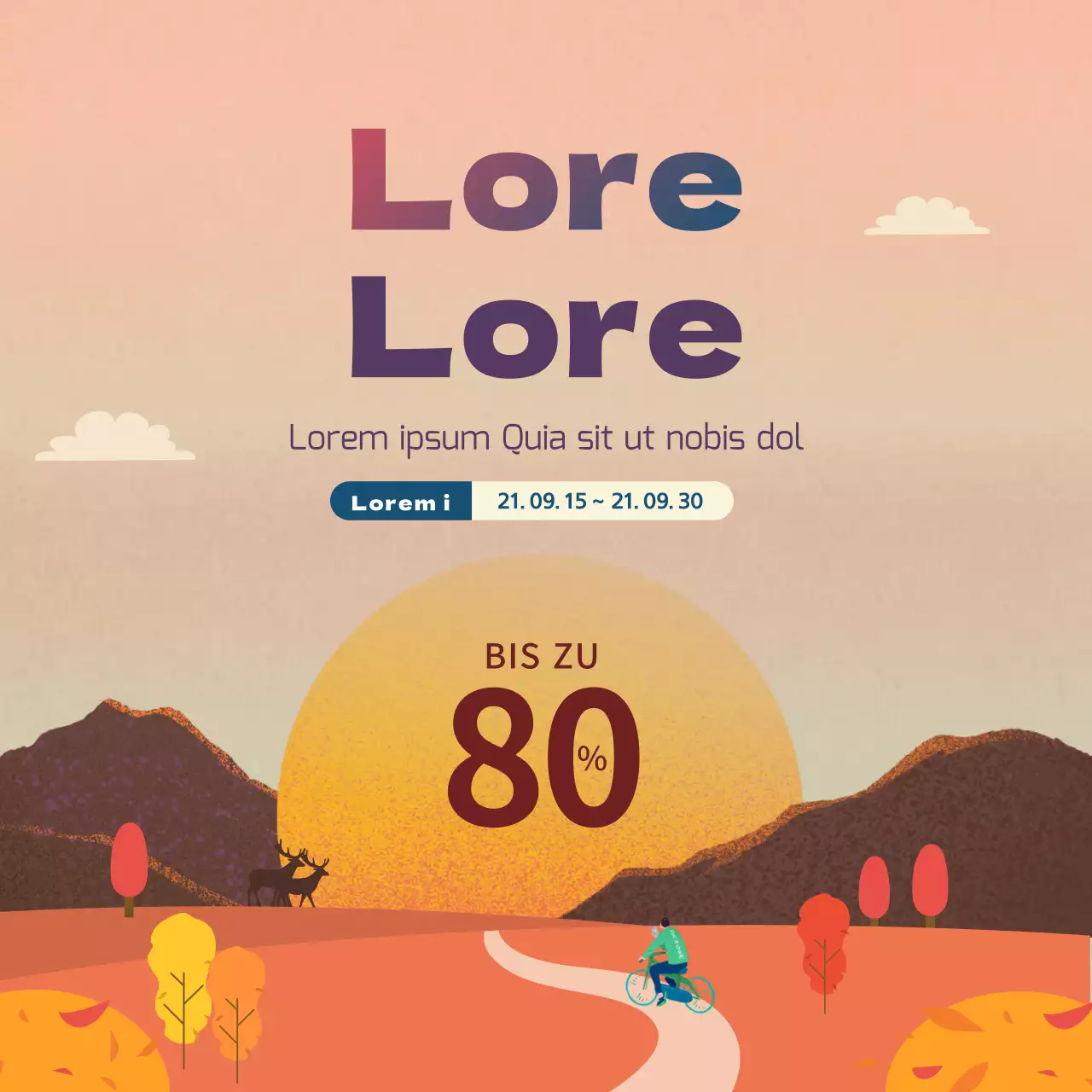 Braun Herbst Konzept Illustration Chuseok Verkauf