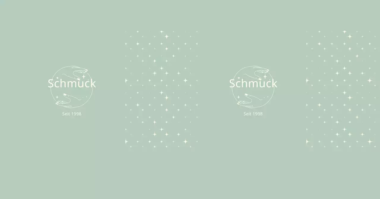 Blauer illustrierter Schmuck mit klaren Linien