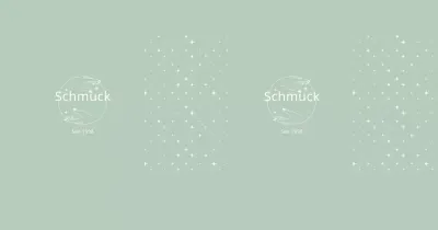 Blauer illustrierter Schmuck mit klaren Linien