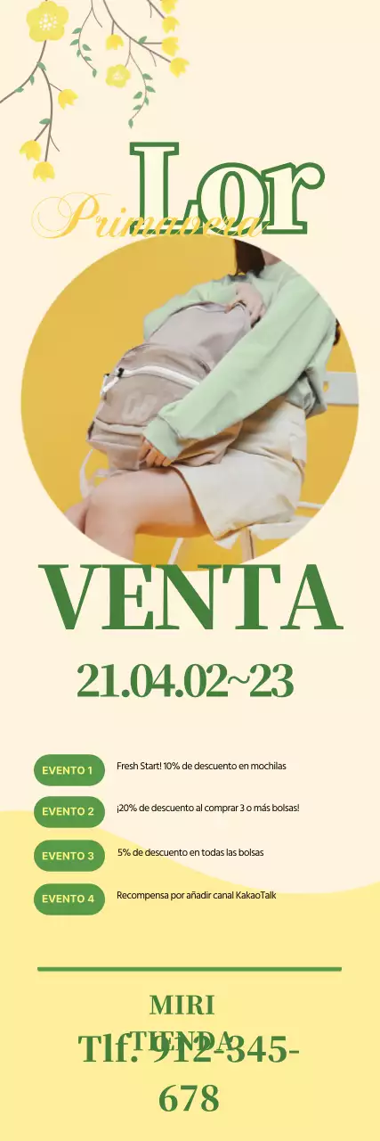 Yellow Green Photo Highlight Neat Spring Bags Promueva un evento de venta