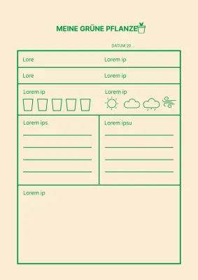 Pflanzenbeobachtungsjournal Design-Poster in Beige und Grün