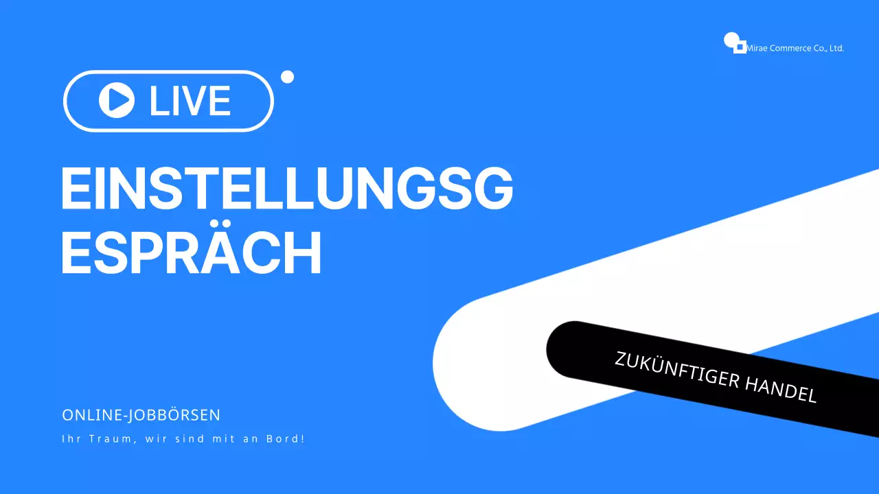 Einfache Online-Präsentation der Jobbörse in Blau und Weiß