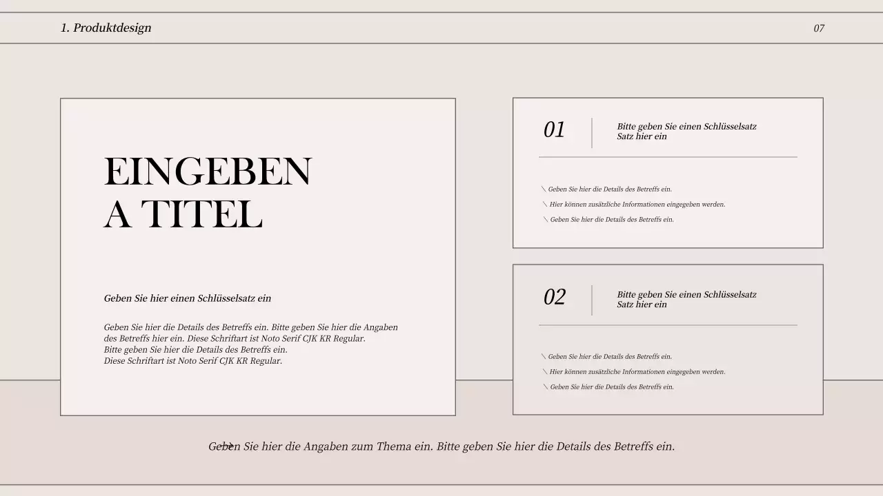 Klarlinige Konzeptmappe in Off-White und Schwarz