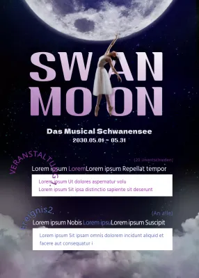 Ein Musical-Kartengeschenk in verträumtem Marineblau und Lila