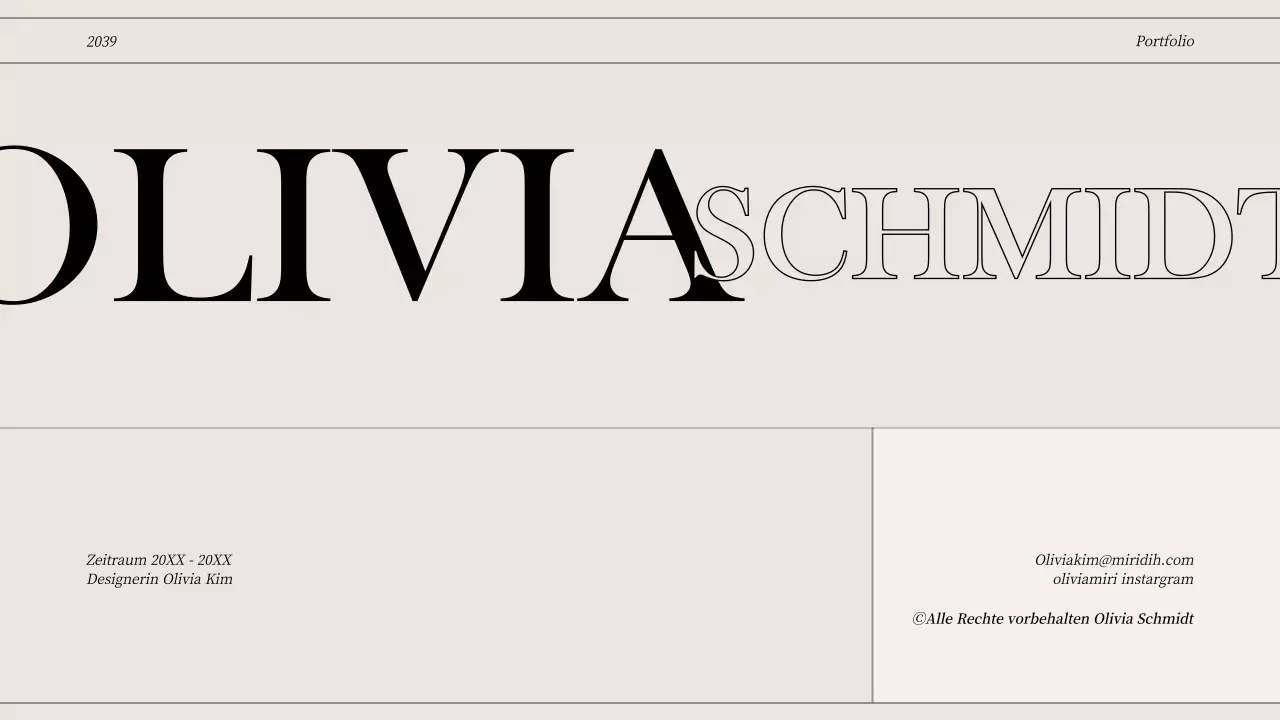 Klarlinige Konzeptmappe in Off-White und Schwarz