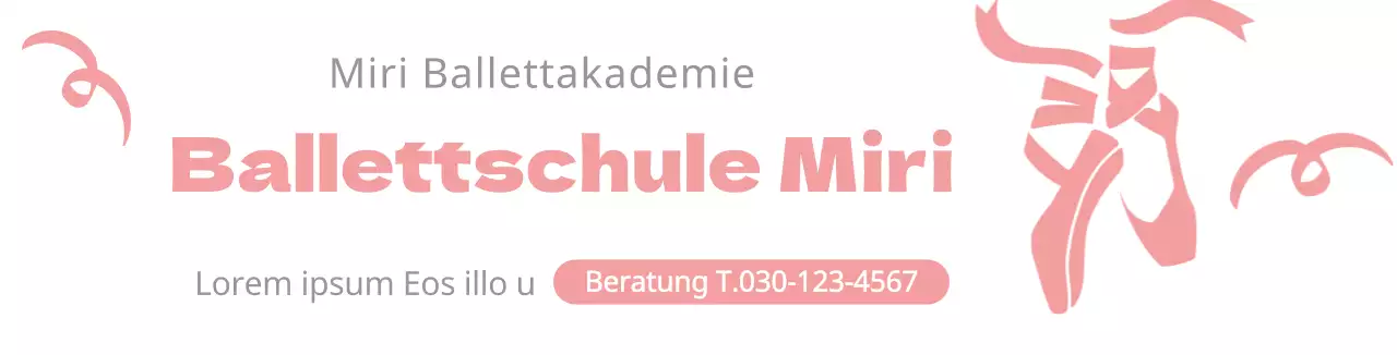 rosa weiß Illustration einfache Werbe Ballettschule