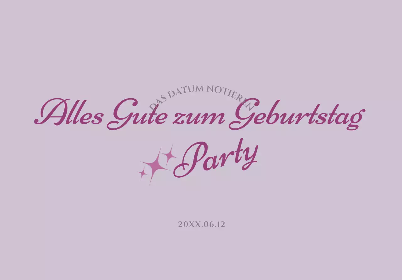 Einfacher Geburtstagspostkartenumschlag mit Text und Sternillustration