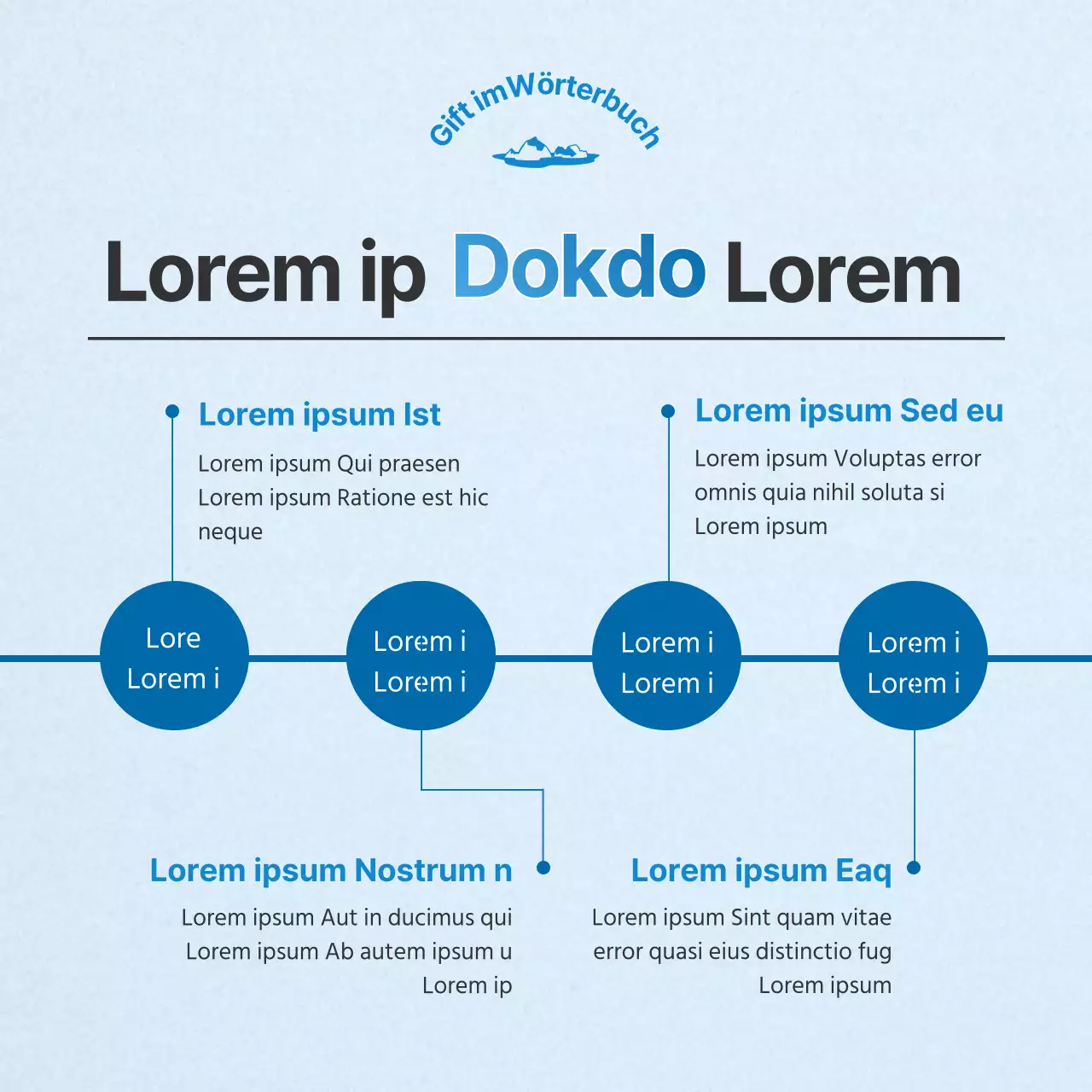 Eine einfache, hellblaue und blaue Informationssäule zum Tag des Lesens