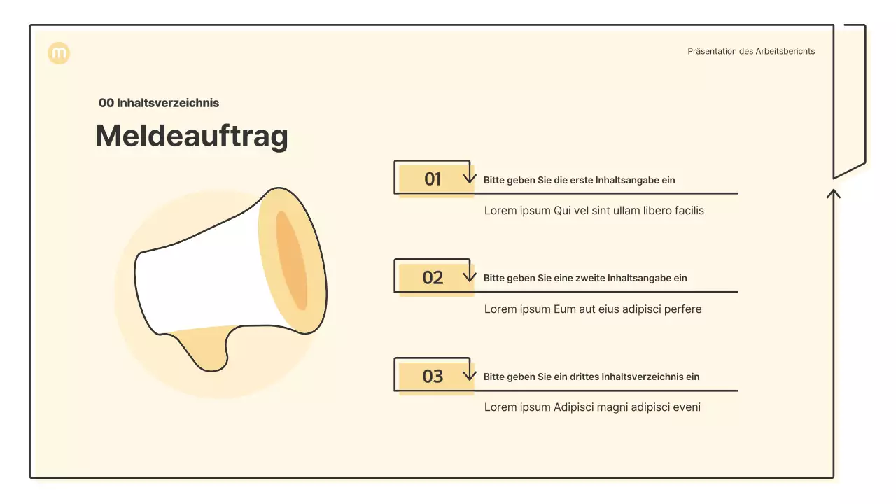 Punktformen mit Pfeilen in hellgelb Business-Präsentationsmappe