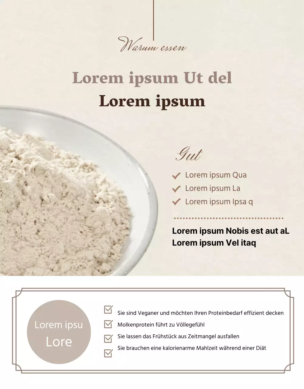 Ein einfaches Proteinpulver in einem beigen Farbton (mehr)