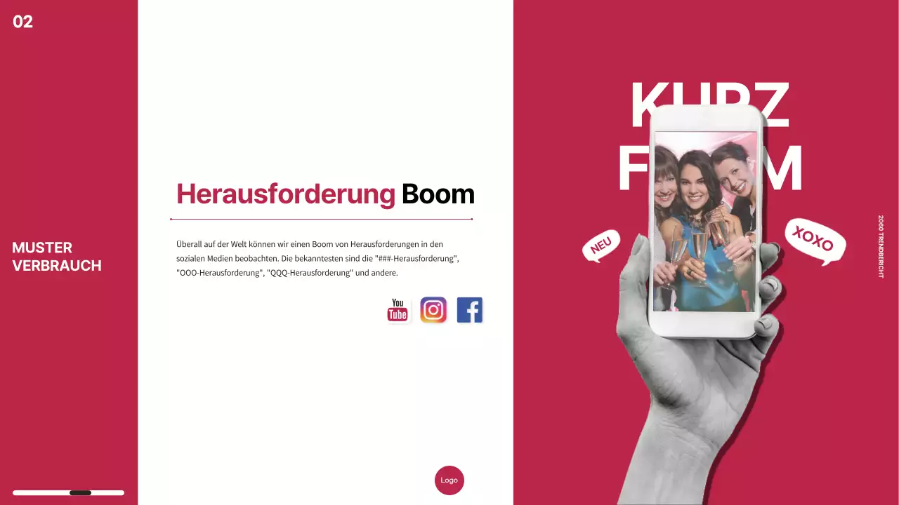 Marketing Trends Report Thema mit rosa Farbchip