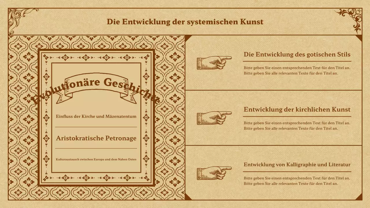 Mittelalterliche Kunst in Beige und Braun Präsentation