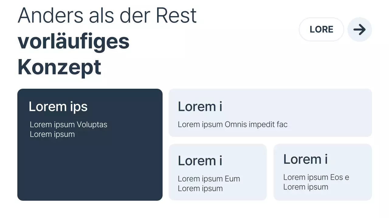Werbung für ein minimalistisches Unternehmen in Weiß und Marineblau