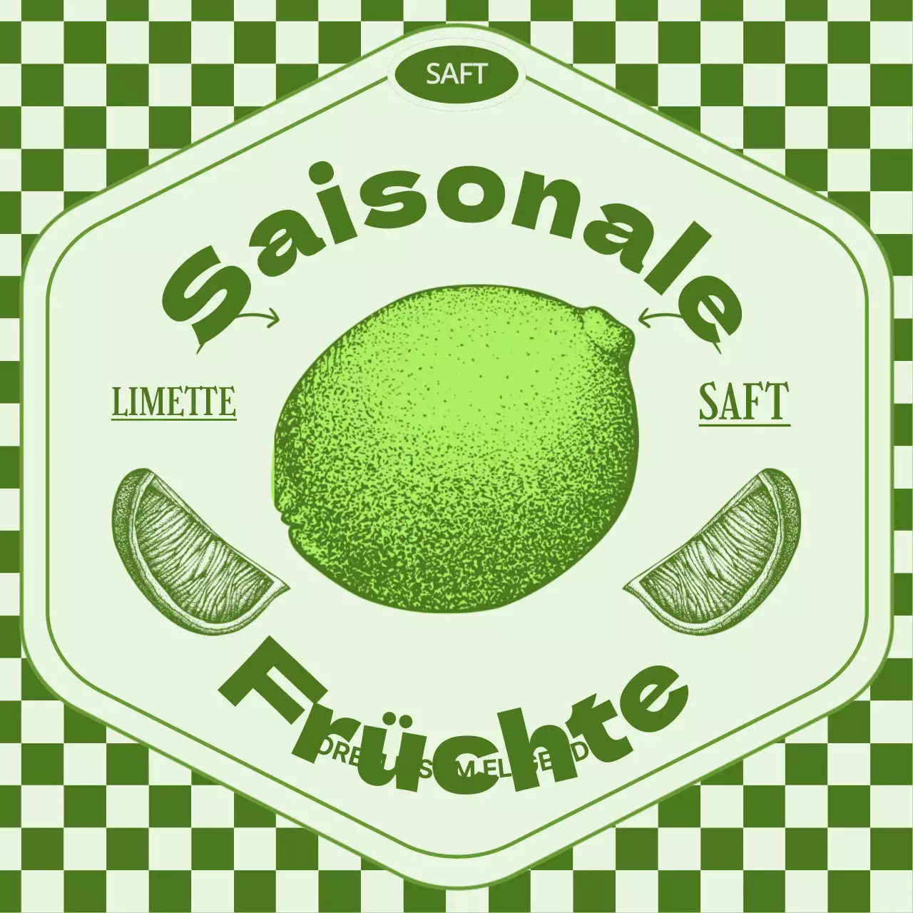 Retro Lime Saisonmenü mit grünen und chartreuse Farben eingeführt