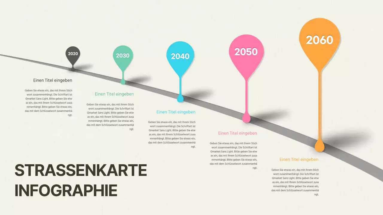 Roadmaps in Pastellfarben in verschiedenen Größen