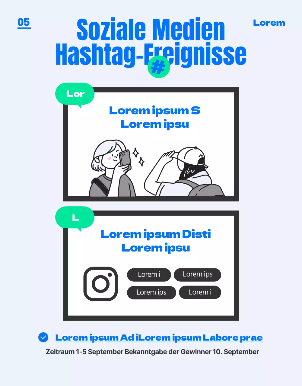 Eine blau gefärbte, trendige und junge Messe für Hochschulzulassungen (Detailseite)