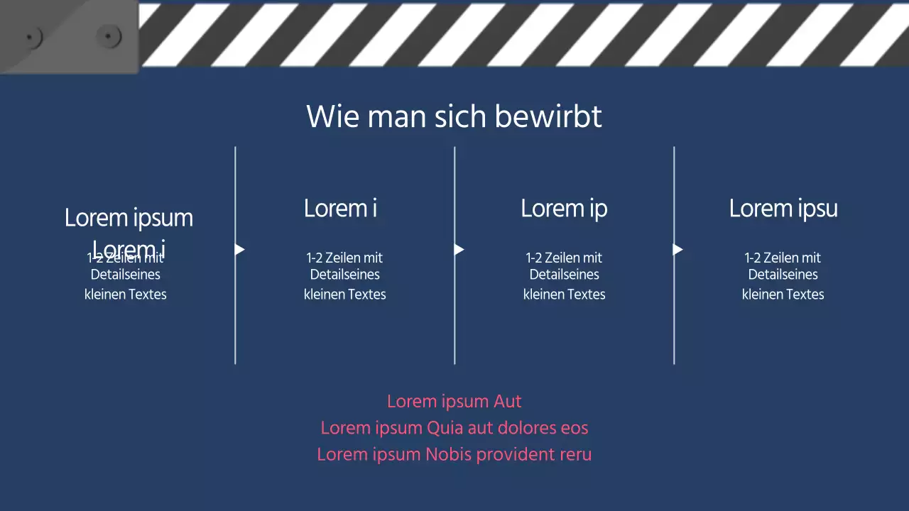 Cinemaconcept-Workshop in Marine- und Rosatönen