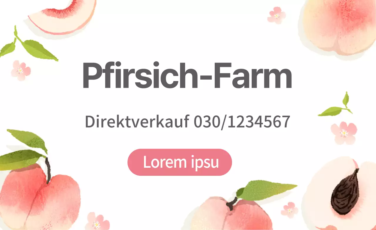 Niedliches Farmetikett mit rosa Illustration
