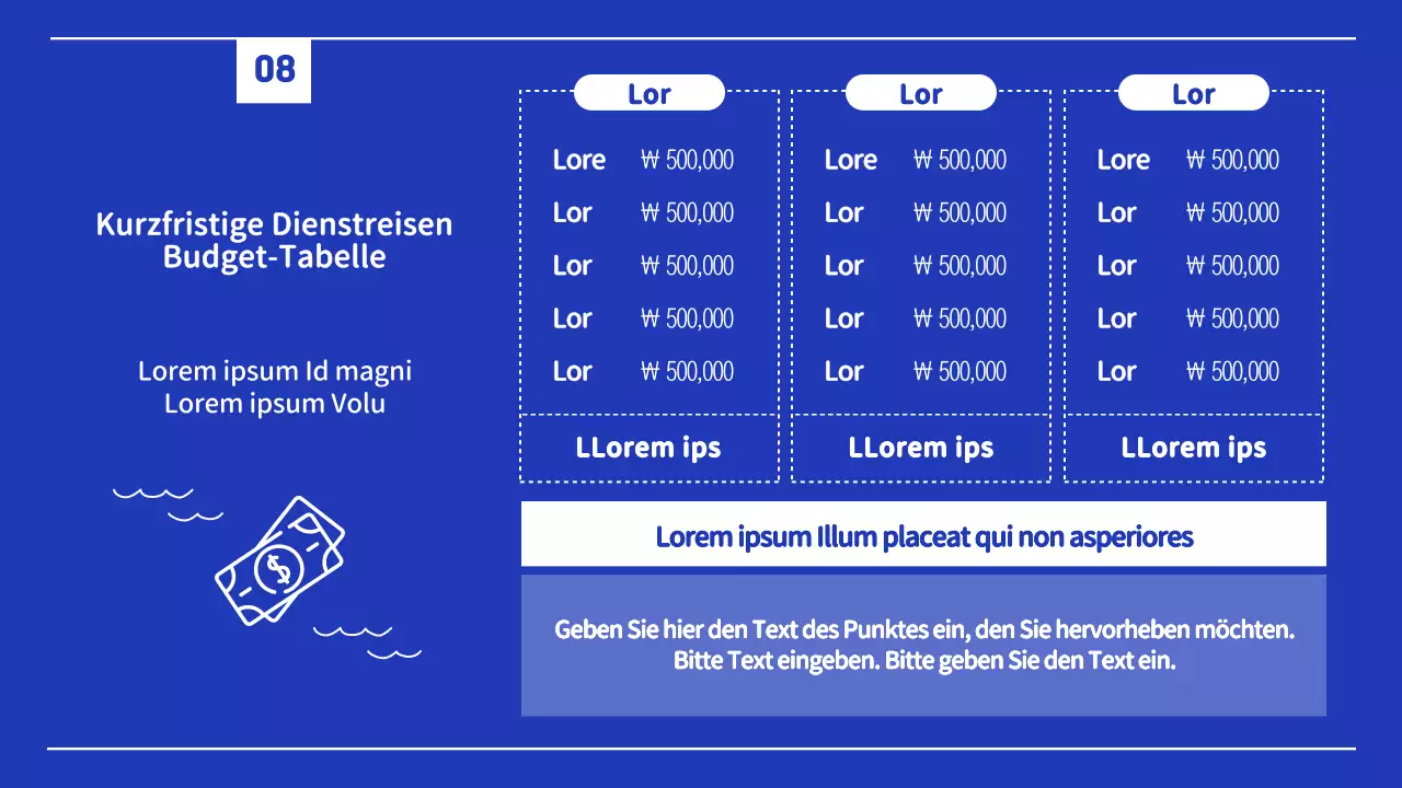 Eine einfache Sommermission mit blauen und weißen Linien